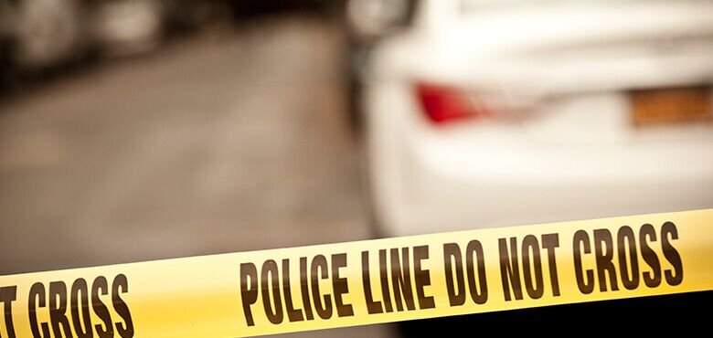 Police line sectioning off a dui accident in st petersburg